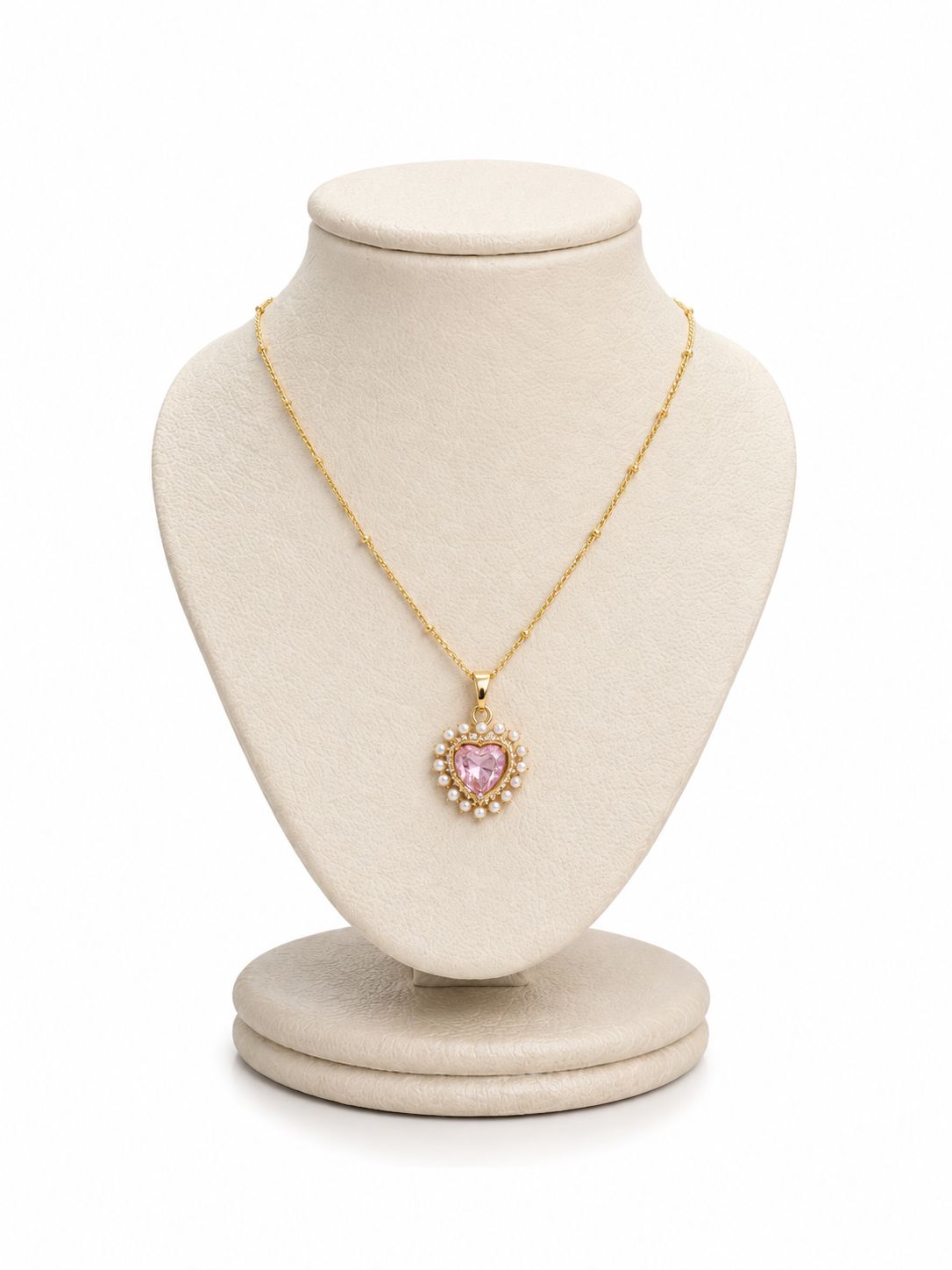 COLLAR CORAZON PEARL PINK